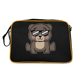 Teddy Bear Teddy Bear Cuddly Toy Motif Gift - Retro Bag - black/gold - Back