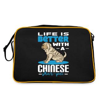 Shar Pei chinois - Sac Retro - noir/or - Dos