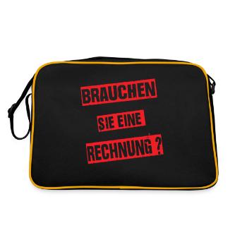 Brauchen Sie Eine Rechnung Handwerker Lustig - Retro Tasche - Schwarz/Gold - Hinten