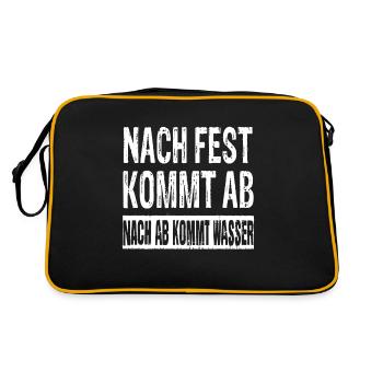 Nach Fest Kommt Ab Nach Ab Kommt Wasser - Retro Tasche - Schwarz/Gold - Hinten