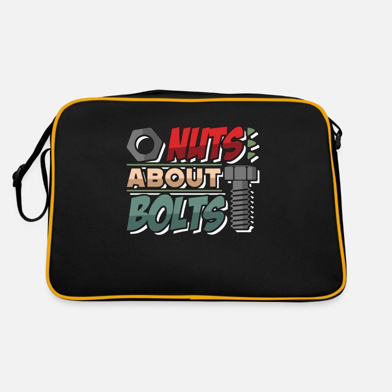 Mechanical Engineering Nuts About Bolts Mechanical - Retro Tasche - Schwarz/Gold