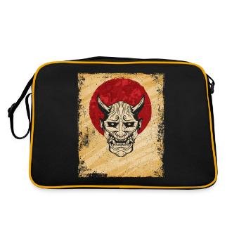 Oni Mask Japanese Art Vintage Fighter Retro - Retro Bag - black/gold - Back