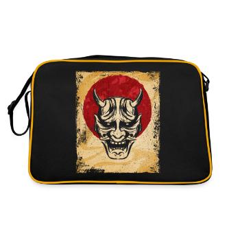 Oni Mask Japanese Art Vintage Fighter Retro - Retro Bag - black/gold - Back
