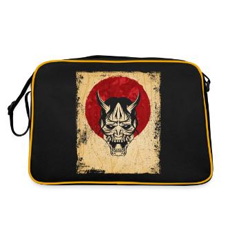 Oni Mask Japanese Art Vintage Fighter Retro - Retro Bag - black/gold - Back