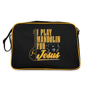 Mandolin I Play Mandolin For Jesus Country Music - Retro Bag - black/gold - Back