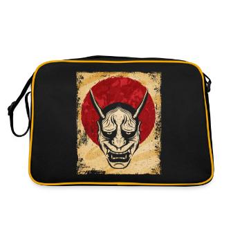 Oni Mask Japanese Art Vintage Fighter Retro - Retro Bag - black/gold - Back