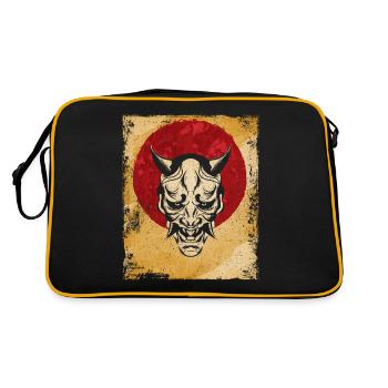 Oni Mask Japanese Art Vintage Fighter Retro - Retro Bag - black/gold - Back