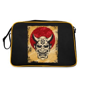 Oni Mask Japanese Art Vintage Fighter Retro - Retro Bag - black/gold - Back