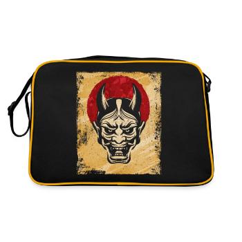Oni Mask Japanese Art Vintage Fighter Retro - Retro Bag - black/gold - Back