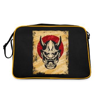 Oni Mask Japanese Art Vintage Fighter Retro - Retro Bag - black/gold - Back