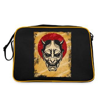 Oni Mask Japanese Art Vintage Fighter Retro - Retro Bag - black/gold - Back