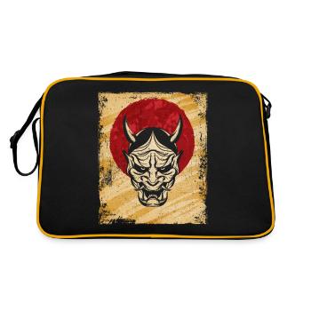 Oni Mask Japanese Art Vintage Fighter Retro - Retro Bag - black/gold - Back