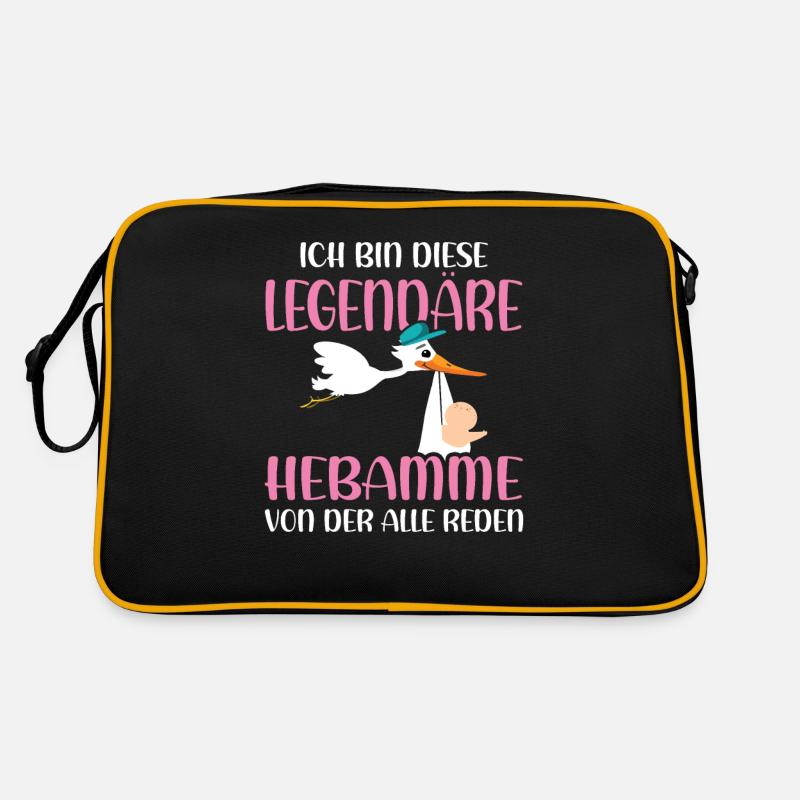 Ich bin diese Legendäre Hebamme Hebamme - Retro Tasche - Schwarz/Gold