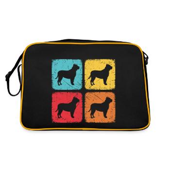 Quadratischer Retro-Hund - Retro Tasche - Schwarz/Gold - Hinten