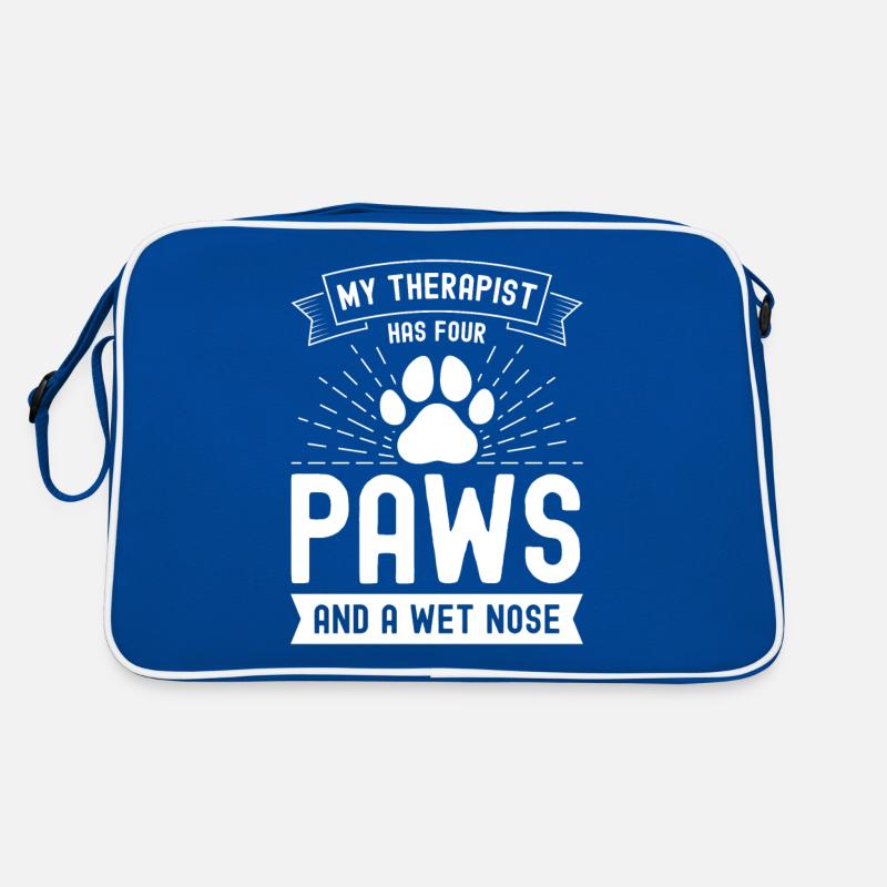 Mein Therapeut hat vier Pfoten und eine feuchte Na Retro Tasche