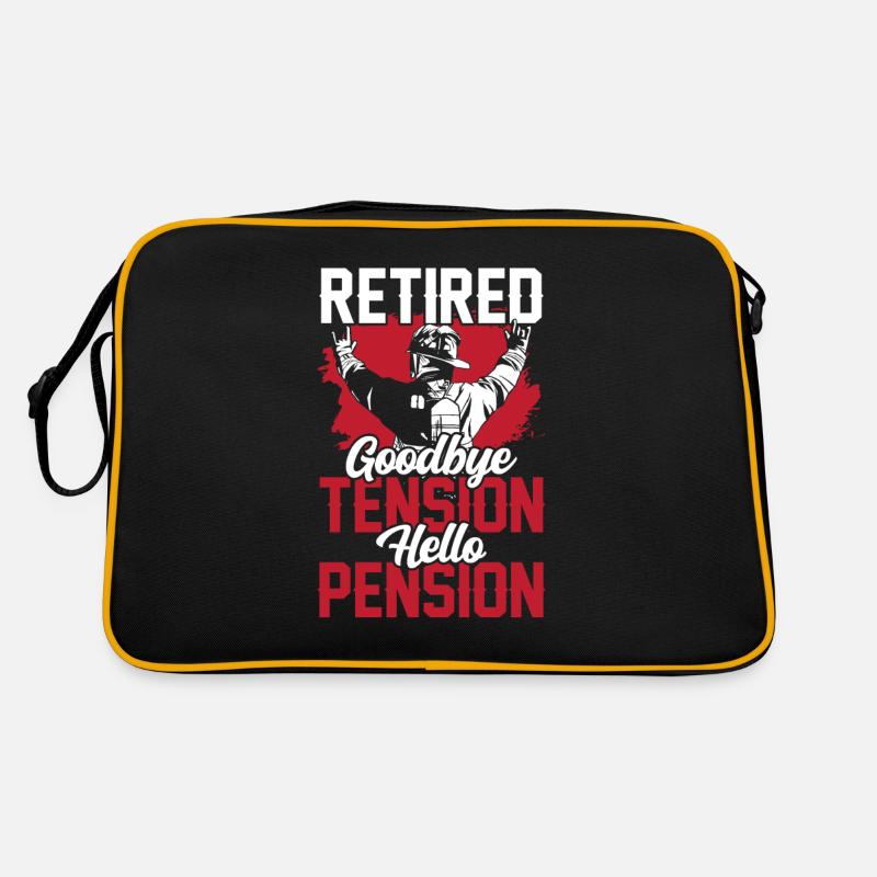 Im Ruhestand Tschüss Spannung Hallo Rente Rentner Retro Tasche