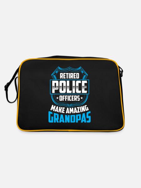 Les policiers à la retraite sont la pension de l’arrière-grand-père - Sac Retro - noir/or - Dos
