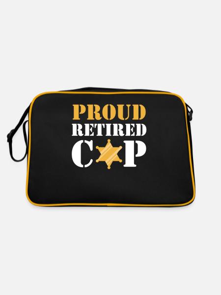 Proud retired policeman Police pension - Retro Bag - black/gold - Back