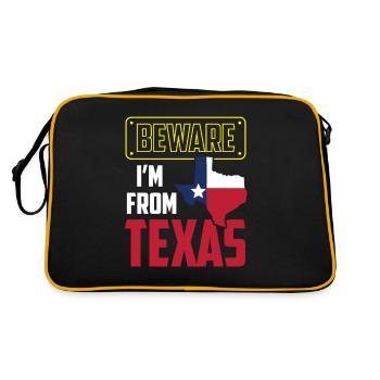 Attention: I am from Texas Texan Texan - Retro Bag - black/gold - Back