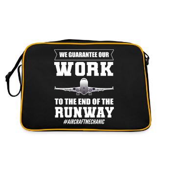 We Guarantee Our Work To The End Aircraft Mechanic - Retro Bag - black/gold - Back