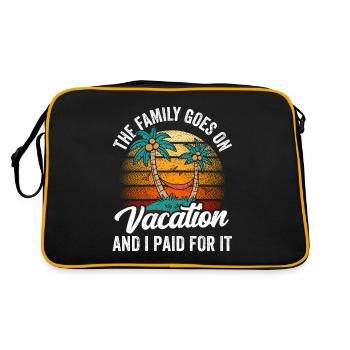Familie Fährt In Den Urlaub Und Ich Habe Bezahlt - Retro Tasche - Schwarz/Gold - Hinten