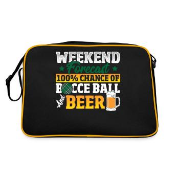 Prévisions du week-end 100% de chances de pétanque et de bière - Sac Retro - noir/or - Dos