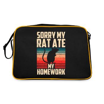 My rat ate my homework animal - Retro Bag - black/gold - Back