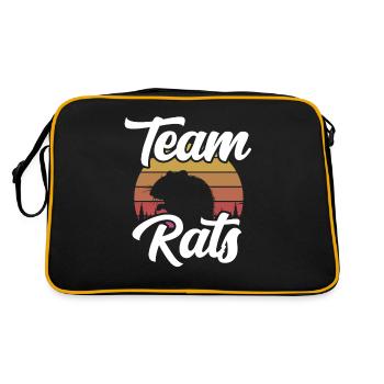 Team Rats Cute Rat Animal Lovers - Retro Bag - black/gold - Back