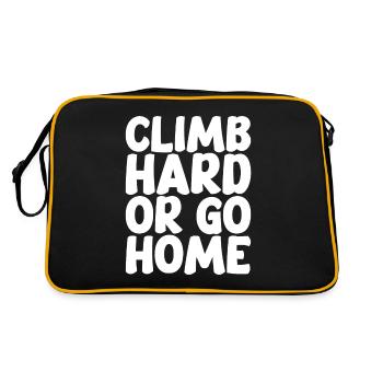 Climb Hard Or Go Home - Retro Tasche - Schwarz/Gold - Hinten