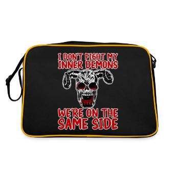 Ne combattez pas Mes démons intérieurs étaient du même côté2 - Sac Retro - noir/or - Dos