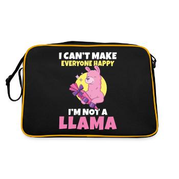 Llama Gift Llama Lover Gift - Retro Bag - black/gold - Back