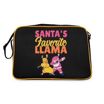 Llama Gift Llama Lover Gift - Retro Bag - black/gold - Back