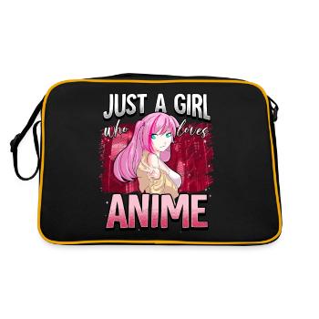 Anime Otaku Weeb - Retro Tasche - Schwarz/Gold - Hinten