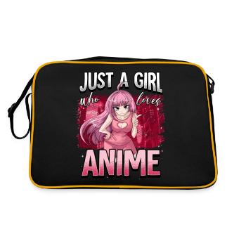 Anime Otaku Weeb - Retro Tasche - Schwarz/Gold - Hinten