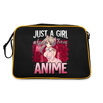 Anime Otaku Weeb - Retro Tasche - Schwarz/Gold - Hinten