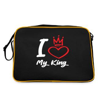 J’aime mon roi - Sac Retro - noir/or - Dos