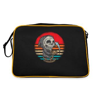 Happy Halloween Kürbisliebhaber Reaper - Retro Tasche - Schwarz/Gold - Hinten