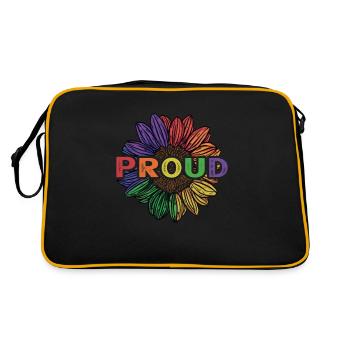 Fière Lesbienne Gay LGBT Rainbow Pride - Sac Retro - noir/or - Dos