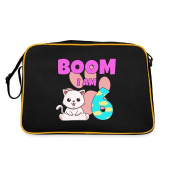 6th birthday cat - Retro Bag - black/gold - Back