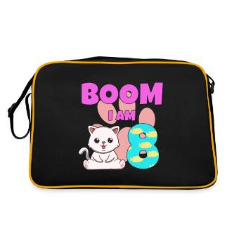 8th birthday cat - Retro Bag - black/gold - Back