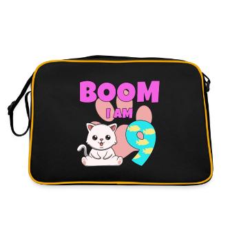 9th birthday cat - Retro Bag - black/gold - Back