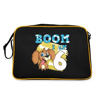 6th birthday dog - Retro Bag - black/gold - Back