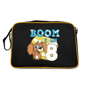 8th birthday dog - Retro Bag - black/gold - Back