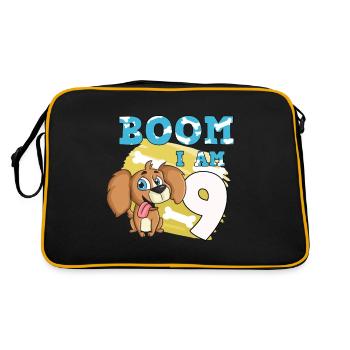 9th birthday dog - Retro Bag - black/gold - Back