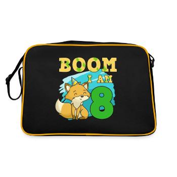 8th birthday fox - Retro Bag - black/gold - Back
