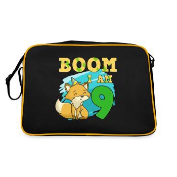 9th birthday fox - Retro Bag - black/gold - Back