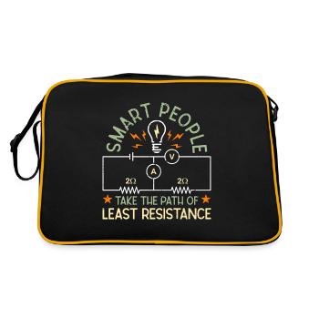 Electrical Engineering Smart People Take Lineman - Retro Tasche - Schwarz/Gold - Hinten
