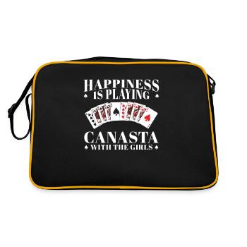 Happiness is to have a fun with the girls. - Retro Bag - black/gold - Back