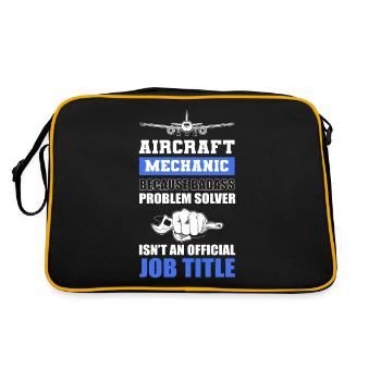 Aircraft Mechanic Official Job Title Aviation - Retro Bag - black/gold - Back
