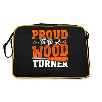 Proud To Be A Wood Turner Woodturning Lathe - Retro Bag - black/gold - Back